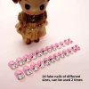 Kidsrens 24-Piece Removable Adhesive-Backed Non-Harming False Nail Patches Design Finger Wearable Nail Patches Kidsren