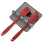 Kitchen Cooking Tools Silicone Utensil Rest Spoon Spatula Holder Heat Resistant Kitchenware Rack Storage Shelves 3 Colors