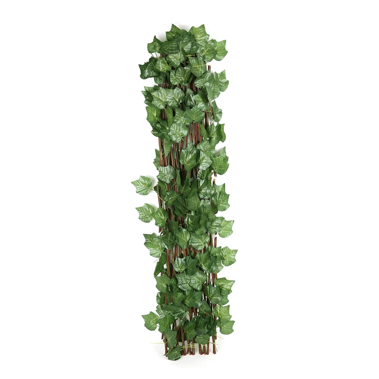 Landscape Vine Plant Plastic Artificial Leaf Wall Decoration 1.2 M Artificial Expandable Ivy Fence