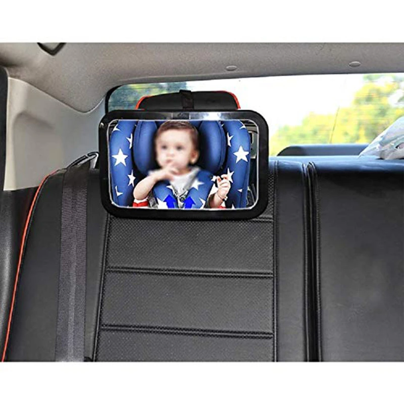 Large Wide Rear Facing Shatterproof Adjustable stroller Infant Kids Toy Car Rear Seat Mirror Baby For Back Seat