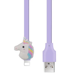 Latest Design of Unicorn Color Cartoon USB Data Cable For IOS