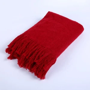 latest design red blanket loop yarn indian woman knitted scarf cape shawl poncho