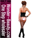 latest lingerie women  halter black vinyl lingerie body stockings