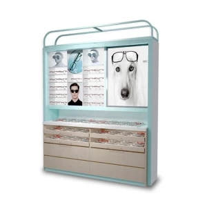 LED Glasses Store Display Furniture Optical Shop Display Fixture Eyewear Wall Shelf Wooden Display Racks