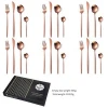 LFGB-Royal stainless steel flatware sets Rose gold cutlery set with case Amazon Hot sales 24pcs