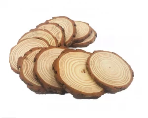 Lide Natural Wood Slices 100 Pcs 3.5-4 Inches Craft Wood Kit Unfinished Predrilled with Hole Wooden Circles Tree Slices for Arts