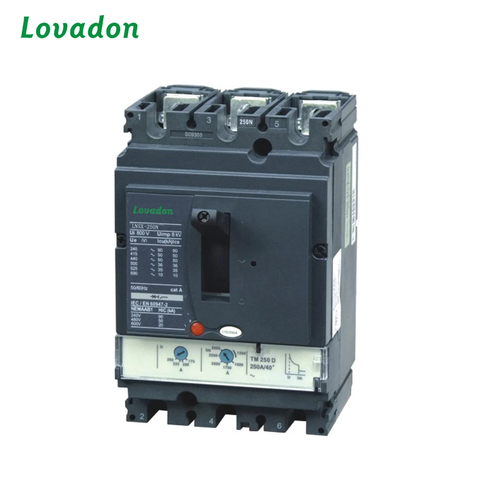 LOVADON Plastic Good 250Amp Circuit Breaker Price Electric Moulded Case CIrcuit Breaker MCCB
