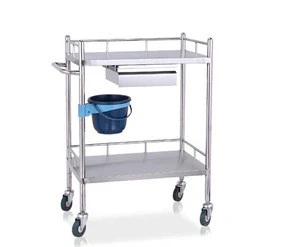 Low price Stainless Steel Hospital Medical Trolley with Drawers