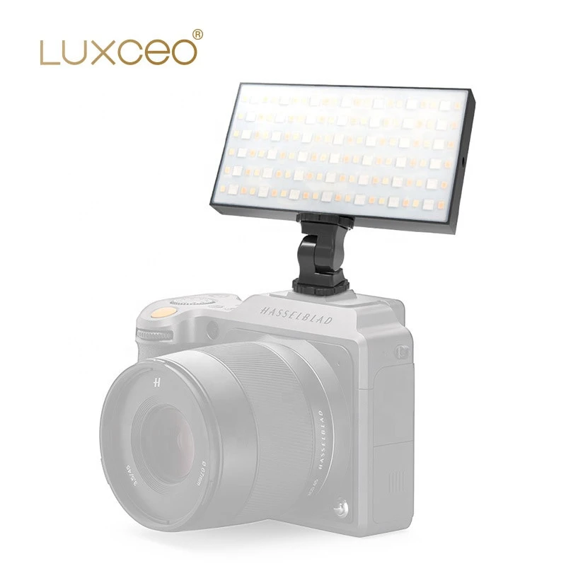 LUXCEO On-Camera Soft Light Dimmable Rechargeable Small Photography LED RGB Video Light For Youtuber Filmmaker Tiktok