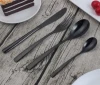luxury black stainless steel cutlery/ flatware set for 24 pcs or 16 pcs