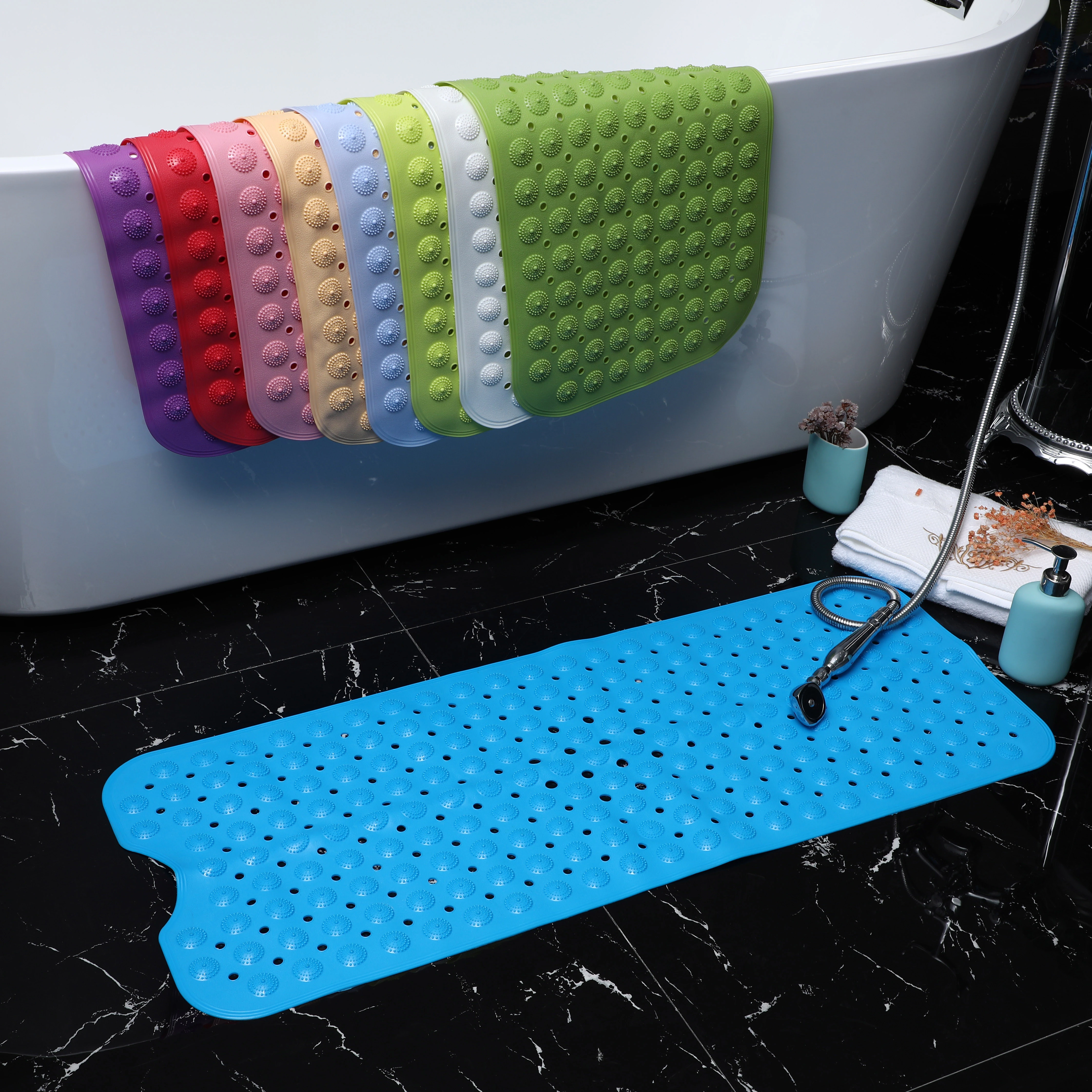 luxury floor mat shower mat bath mat material with suction cups
