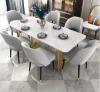 Luxury Marble Dining Table  Marble Top Dining Table Set Simple Gold Legs Cafe Marble Dining Table Set 6 Seater