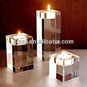 Luxury Popular Personalized Engraving Crystal Tea Light Holder Wedding Decoration