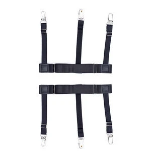Man Dress Shirt Garters Belt stay Holders with Non-slip Locking Clamps
