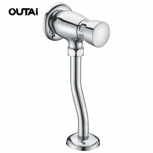 Manual press urinal brass push button water saving flush valve