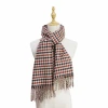 Manufactured Directly New Fashionable Female Warm Checked Scarf Shawl with Tassels