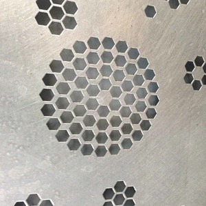 Manufacturer Aluminium Decorative Hexagon  Hole Perforated Metal Mesh For Lampshade Mesh