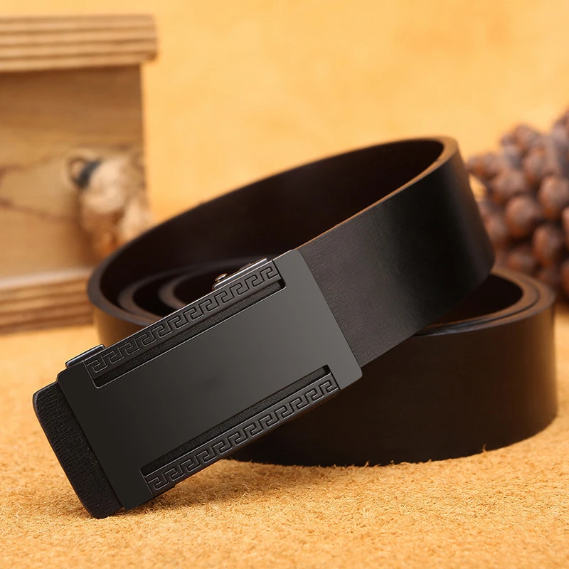 Manufacturer Factory Direct  Hot Selling men leather belts genuine automatic buckle leather knot belt men genuine leather