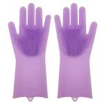 MARCH EXPO Heat Resistant Dish wash Magic SakSak Silicone Gloves with Wash Scrubber