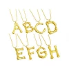 Matte Gold Tone Statement Bamboo Alphabet A-Z Pendant Necklace 18K Real Gold Plated Letter Z Initial Alphabet Necklace