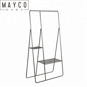 Mayco Stand Clothing Garment Rack Coat Organizer Storage Shelving Unit Entryway Storage Shelf with 2-Tier Metal Shelf