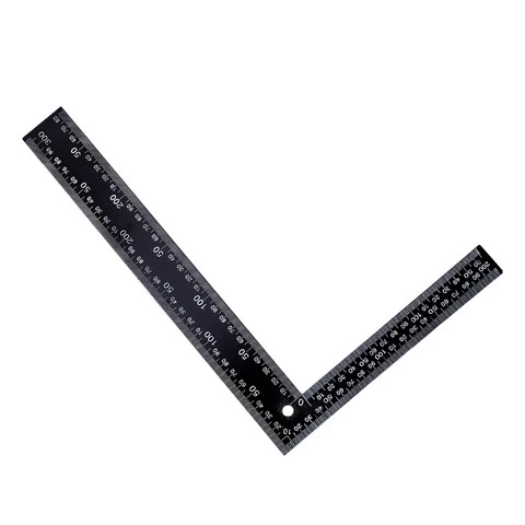 MCZ-06 200*300mm Metal Carpenter Dual Side Angle Ruler Straight Ruler Clear L-Shaped Square Rule