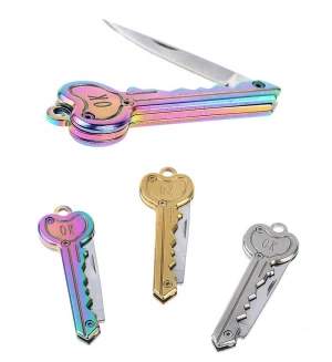 Mini Pocket Knife Folding Key Knife Keychain Multi Tool Camping Key Opener Survive Outdoor Blade with letter