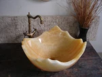 Modern bathroom countertop natural stone honey onyx basin bathroom sinks