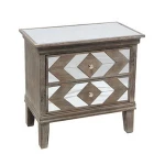 Modern Bedside Cabinets Mirrored Nightstand with Drawers