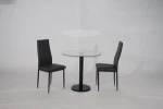 modern kitchen furniture home bar furniture round tempered glass top marble base kitchen table set