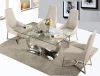 Modern room furniture rectangle tempered glass restaurant dining table and chairs