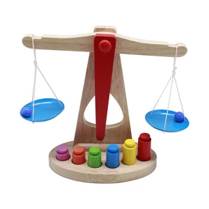 Montessori Funny Wooden Toys Balance Scales, Baby Toddler Infant Balancing Games Learning Educational Toy