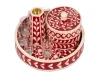 Mop Red colour Quality Handicrafts Mother of Pearl Inlay Tray Box Incense Burner set Mop Mubkhar Ramadan Gift Dukhoon Manufactu