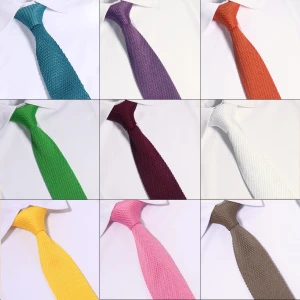 More Colorful Slim Pattern In Mixed Polyester Knitted Tie With Wholesale