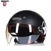 Motorcycle  Black German Half Face Helmet Chopper Cruiser Bike scooter helmet in size M L XL with clear visor