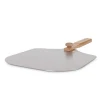 Moveable wood handling aluminium shovel square pizza peel,Folding aluminium peel with rubber wood handle