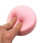 Mskwee Kawaii Soft Dessert Macaron Squishy Toys Pretend Kitchen Toys Artificial Macaroons Decompression Squeeze Toy Gifts