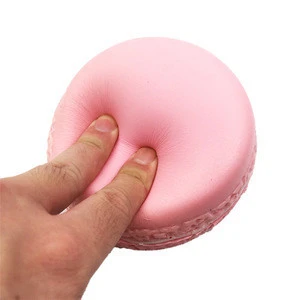 Mskwee Kawaii Soft Dessert Macaron Squishy Toys Pretend Kitchen Toys Artificial Macaroons Decompression Squeeze Toy Gifts