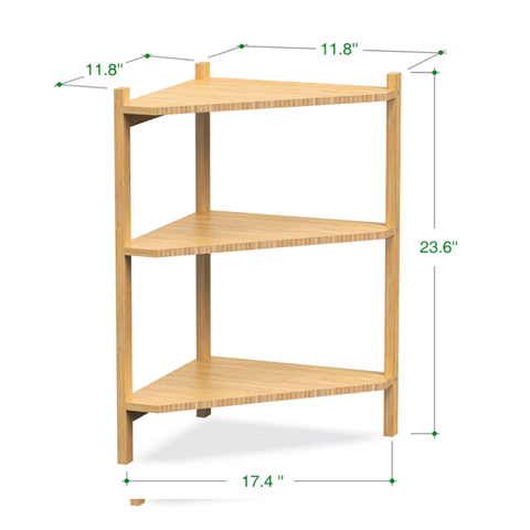 Multifunctional 3-layer Bamboo Furniture Shelf Storage Rack Corner Storage Shelf