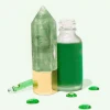 Natural green fluorite essential oil bottle beauty high roller gemstone point Gua Sha style sculpting tool