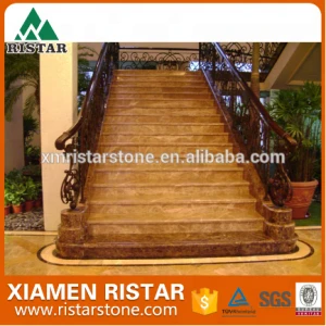 Natural indoor marble stone staircase and stone stairs steps