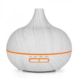 New Air Humidifier Mini Vase Shape Aroma Diffuser Humidifier Ultrasonic Led Portable Cool-Mist Wood Grain Humidifier