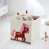 New Cube Fabric Folding Water Washing Storage Box Cartoon Animal For Kids Toys Organizers Chest Shelf Nursery 33x33x33cm