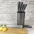 Import New desgin 5pcs stainless steel kitchen knife set with stainless steel trellised coating handle  8&quot;chef knife from China