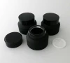 New design 15g small frost black cosmetic jar, 1/2 oz matte black container with wide open mouth