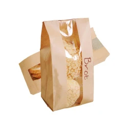 New Design Brown Kraft Paper Bags For Food Kraft Paper Bags With Clear Window