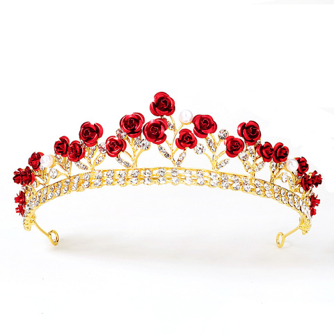 Tiara With Roses Buy New Design Diamond Crystal Rose Flower Tiara Crown / Hair Hoop ...