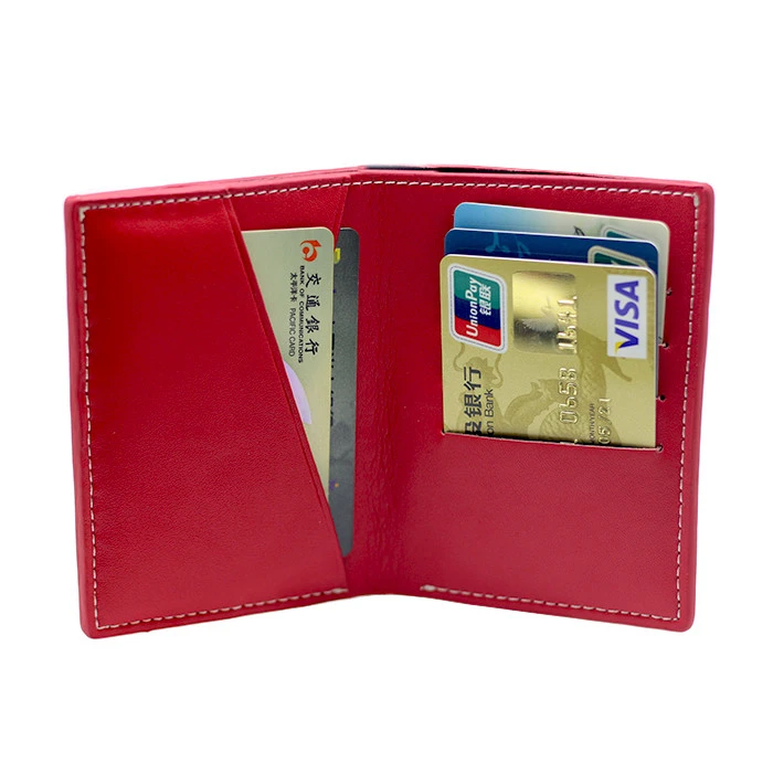 New design leather credit card case passport holder passport visa with custom logo