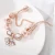 Import New Jewelry Creative Shiny Pink Crystal Bracelets Family Letter Pendant Bangle Bracelets Rose Gold Charm Bracelets Ladies from China