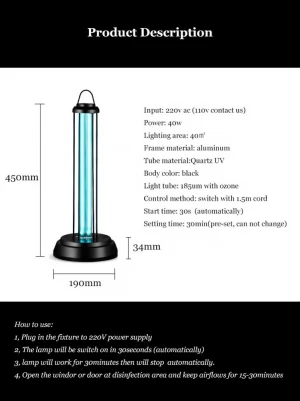 New Kill Virus 40W Ultraviolet Disinfection Lamps UV Sterilizer Germicidal light Environmentally Friendly Clean Air